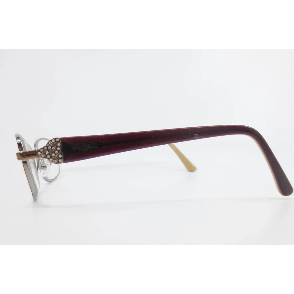 Vogue VO 3845-B Brown Burgundy Rhinestone Heart Eyeglasses Frames 52-16-135 835